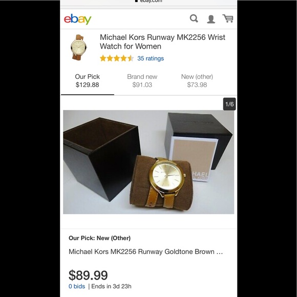 Michael Kors Slim Runway MK2256 Tan Watch - Picture 4 of 5